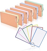 BAYTORY 360-Piece Index Cards with Ring, 3 x 5 Inches, Colored lined Notecards, Flash Cards for Stud