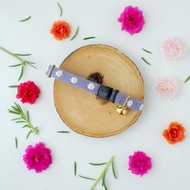 : MINI DAISIES : Lavender - Handmade embroidered flower breakaway cat collar