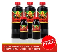 Kecap Inti Juara 3 Botol 500 ml free 2 Botol 100 ml