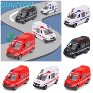 QUINTON Inertial Car Toy, Alloy 1/32 Fire Truck Car Model, Boy Kids Classic Learning Creative Ambula