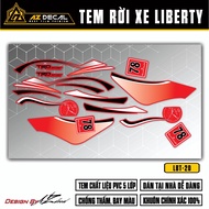 Team Decal Liberty Thiết Kế TRD Sport 78 | LBT-20 | Tem Dán Xe Máy Liberty 125 Đỏ Đen Trắng Chống Nư