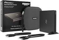Pioneer BDR-XS07UHD 4K Blu-Ray Portable Burner &amp; DVD Player - 6X Slim External BDXL, BD, DVD &amp; CD Drive for Windows &amp; Mac w/ 3.0 USB, CD Player, Write &amp; Read on Laptop or Desktop w/ Carry Case (Black)