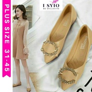 Buckle Pointed Toe Flat Plus Size Shoe 31- 44 45