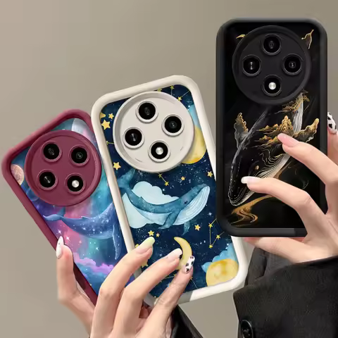 Retro Cartoon Starry Sky Blue Whale Printed Phone Case for OPPO Realme 15 14 13 12 11 Pro Plus 9 8i 