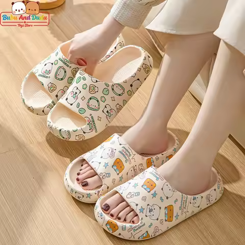 Official Original Bubu And Yier Slippers Cartoon Character Bubu And Dudu Summer Bathroom Shoes Comfo