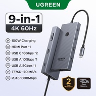 UGREEN 9-in-1 USB-C Hub HDMI 4K60Hz 5/10Gbps USB-C 3.2 USB-A 3.2 USB-A 3..0 RJ45 SD TF PD100W for Ma