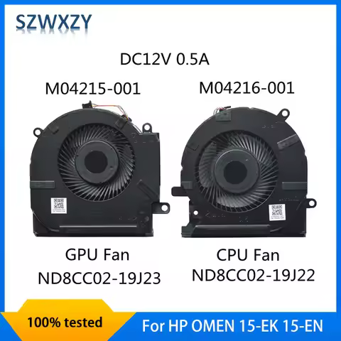 For HP OMEN 15-EK 15-EN CPU GPU Cooling Fan TPN-Q238 TPN-Q236 M04216-001 M04215-001 ND8CC02-19J23 19