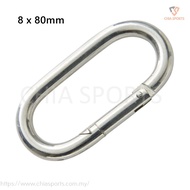Oval Spring Snap Hook Carabiner 8 x 80mm M8 Hooks Fitness Lock Catch Gym Cable Attachment for Multi 