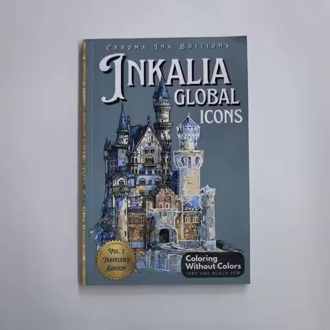 Chroma Ink Ditions Coloring Book Traveler's Vol 2 Coloring Without Colors Just One Black Pen