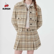 [KIRSH] SMALL CHECK CROP JACKET |22AW | Women CROP JACKET | ZIP UP | Hoodie women |Korean Style | Ho