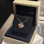 Van Cleef Fankeyabao 24 Christmas Limited Vintage Alhambra Laser Single Diamond Clover Necklace Nian