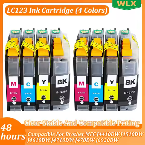 1/2/3 SET LC123 LC-123 123 Ink Cartridges Compatible with Brother MFC J4410DW J4510DW J4610DW J4710D