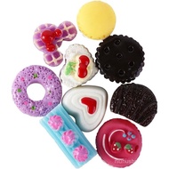 10 Keping Pesona Seni Kuku, Hiasan Seni Kuku 3D Pesona Rawak Campuran Resin Donat Pesona Gula-gula u