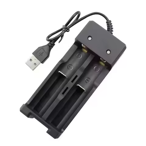Dual 18650 Battery Charger Black 1 2 Slots For 18650 Lithium Battery 42V Rechargeable Charger For La