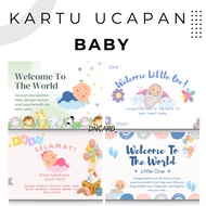 WELCOME TO THE WORLD BABY GREETING CARD BABY/WELCOME LITTLE ONE BABY BIRTH SOUVENIR ART PAPER UK 5X7