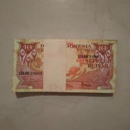 Uang Kuno 10 Rupiah 1959 Bunga 1 Gepok