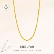 [Kedai Emas Gemilang] 400980 Gold Necklace (58Cm) (22.53G) [916 Gold]