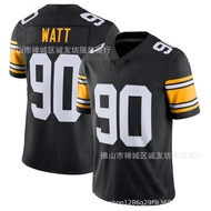 Same Day Delivery!!Rugby Jersey Iron Man 90 Black Retro T.J. Watt Jersey