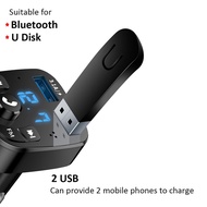 Car Bluetooth 5.0 Audio Player Dual USB for U Disk & Phone Charger Adapter Car FM Bluetooth Transmit