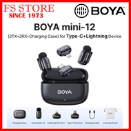 BOYA ORIGINAL MALAYSIA MINI-12 MINI 12 MINI12 (2TX-2RX-CHARGER CASE) FOR IOS LIGHTNING & TYPEC ANDRO