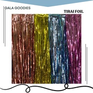 Tirai Foil Premium 1X2Meter Ulang Tahun Foil Curtain Tirai Party Besar Tirai Pesta Bersinar Kilat De