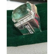 Cincin perak 980 batu Flourite 12 carat zamrud minyak