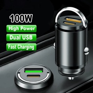 Car Charger Super Fast Charger PD Car Charger Hidden Pull Ring Car Cigarette Lighter Turn Plug Replacement 100W