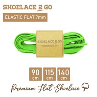 SHOELACE 2 GO ELASTIC RUBBER FLAT SHOELACES - FLAT SHOELACE ELASTIC 7MM - EF7 - K1 - GREEN - 90CM 11