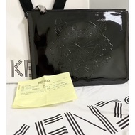 台中大遠百 Kenzo 皮亮面雙層手拿包 大款/9.9新🆕