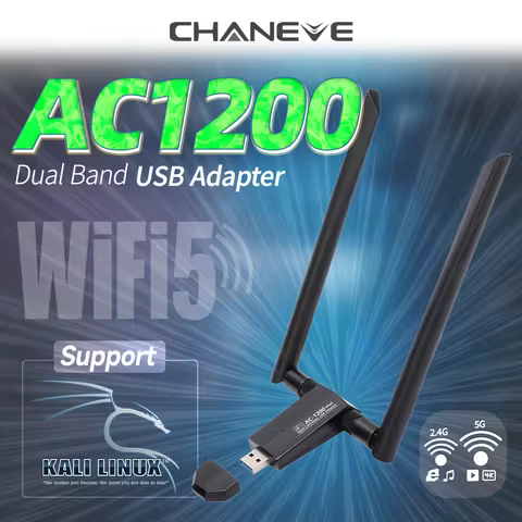 CHANEVE Kali Linux WiFi Dongle RTL8812AU Chip Dual Band 1200Mbps Wireless USB Adapter usb3.0 Network