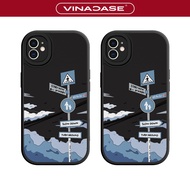 IPhone 11/11 Pro Max/12 Pro Max/14 Pro Max/15 Pro Max/16 Pro Max Road Sign Leather Case