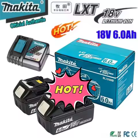 100% Original Makita 18V 6Ah Rechargeable Lithium Battery BL1860B for DTW700 DAS180 DHP487 DTD173 DH