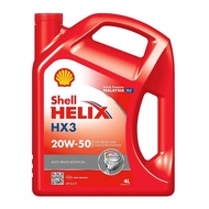 Shell Helix HX3 Engine Oil 20W50 4Liter For Proton Perodua Honda Toyota Nissan Minyak Hitam Kereta W