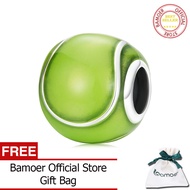 BAMOER แท้925เงินสเตอร์ลิงลูกเทนนิส Charm สำหรับสร้อยข้อมือผู้หญิงสร้อยคอ DIY เครื่องประดับ SCC2032