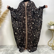 Ramadan Baju raya Cardigan abaya Chiffon maxi dress Muslim abaya Muslimah Fashion women Printing abayas