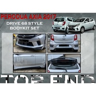 PERODUA AXIA 2017 G SPEC DRIVE 68 STYLE BODYKIT (D68) FRONT SKIRT SIDE SKIRT REAR SKIRT SPOILER BODY