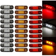 10Pcs Warning Light 3LED Light Oval Clearance Trailer Truck Orange White Red LED Side Marker Lamp 12V 24V Truck Lorry Ac