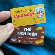 100 loyalty cards for snack bars, about 3x5.4cm