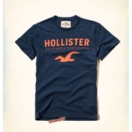 2024 round neck t-shirt New H70 Hollister cotton fashion tee for men applique dark blue tshirt S-