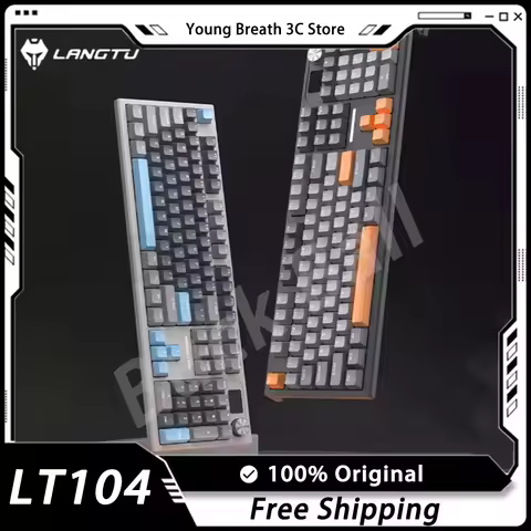 LANGTU LT104 Mechanical Keyboard Three Mode Multifunctional Knob Wireless Gaming Keyboard Customize 
