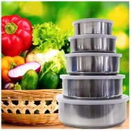 Set of 5 Stainless Steel Cold Bowls with Lid for Food Storage _GD888 _GD888