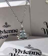 【💖全新】Vivienne Westwood 西太后冰川藍中號 orb土星項鍊 禮盒包裝
