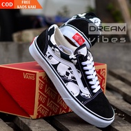 SEPATU PRIA VANS88 OLDSKOOL SKULL TENGKORAK BLACK WHITE KEREN FASHION METAL BAND PREMIUM MADE IN VIE