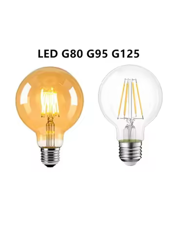 LED Edison Filament Light Retr Bulb Brown Golden G80 G95 G125 4W 6W 8W 10W 12W Dimmable E27 AC 220V 