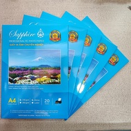 100 Tờ (5 xấp x 20 tờ) Giấy in ảnh Sapphire RC Glossy (Bóng) A4 230gsm (20 tờ/xấp) - Chính hãng Nhật