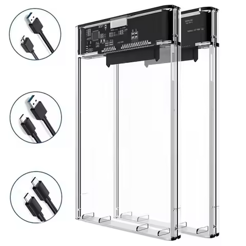 USB/Type C HDD Enclosure 2.5 inch HDD SSD Case Transparent External Hard Drive Case With 5Gbps Trans