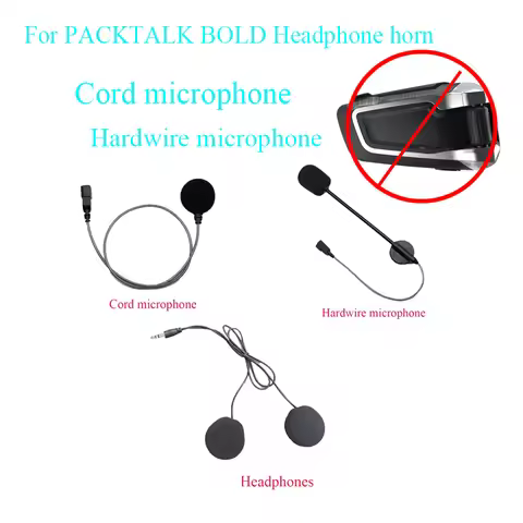 For Cardo PACKTALK BOLD Headphone horn Soft wire microphone Hard wire microphone Motorcycle Bluetoot