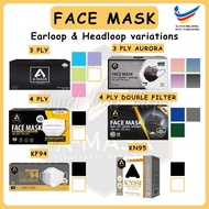A Mask 4 Ply Ear Loop / Head Loop / Hijab / Adult Disposable Face Mask 50 pcs