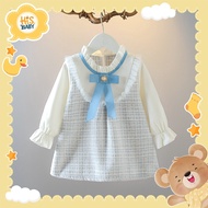His.Baby (A30) 6 Months-2 Years Baby Girl & Girl Dress Tweed Material Korean Baby Dress