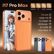 2026 New I17 ProMax Smartphone 7.3-inch HD 16GB+1TB Global Edition Android Smartphone